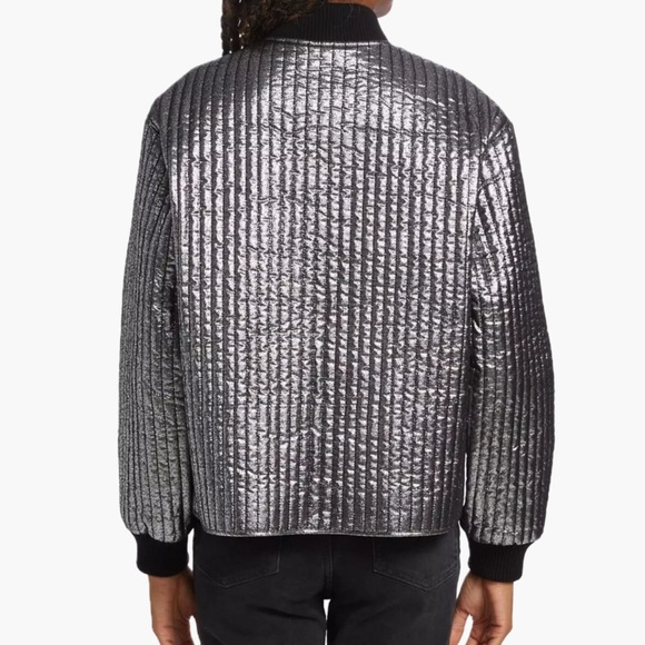 The Great. Quilted Metallic Bomber Jacket - Picture 5 of 6